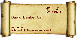 Deák Lamberta névjegykártya